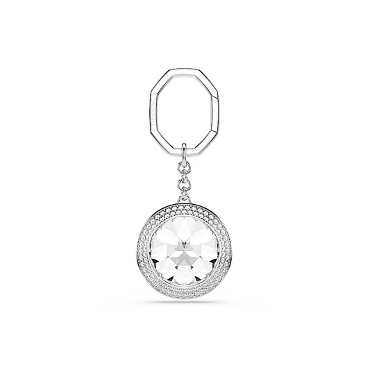 Accesorio para bolso, Talla redonda, Blanco, Baño de rodio