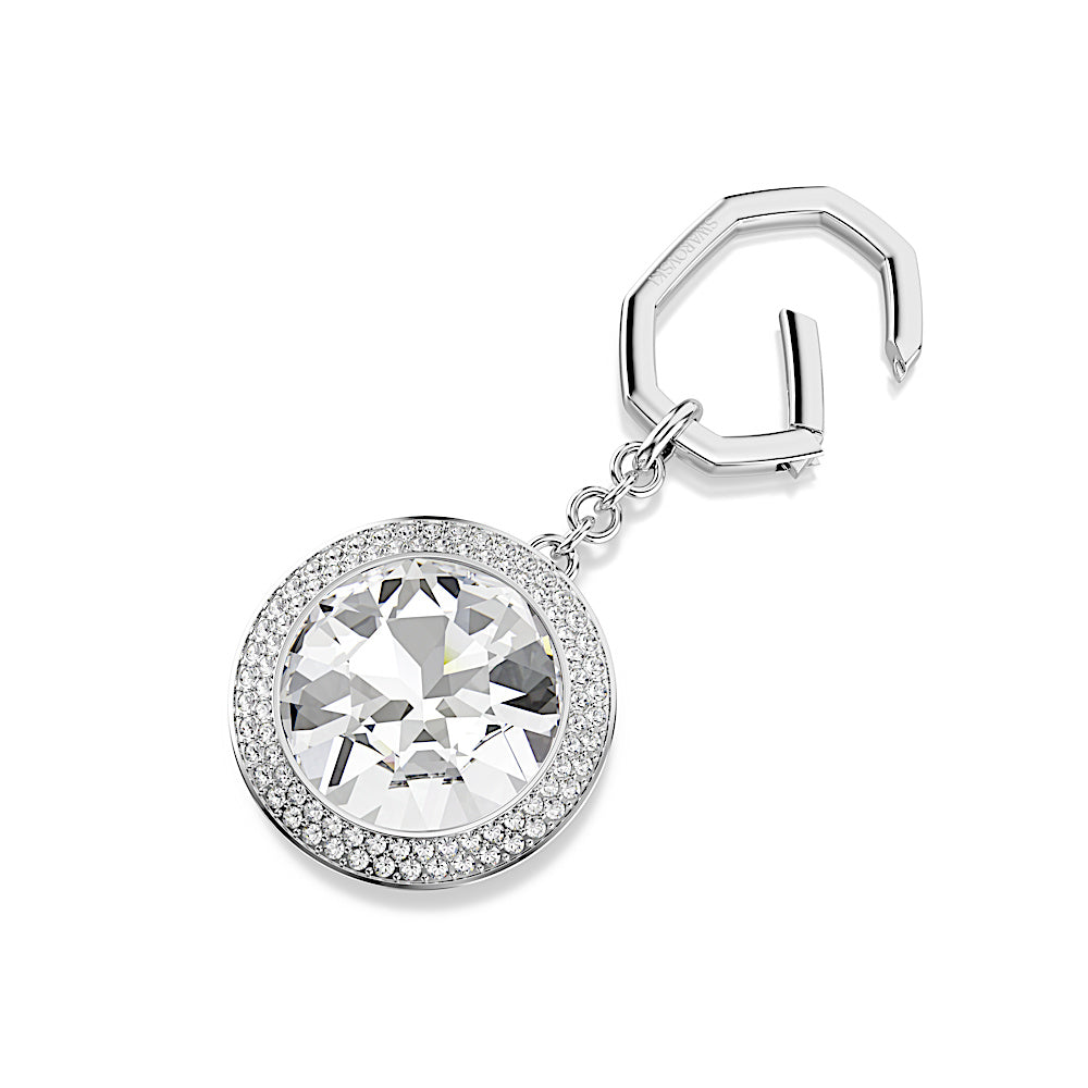 Accesorio para bolso, Talla redonda, Blanco, Baño de rodio