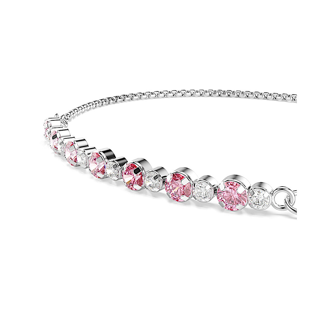Pulsera Matrix, Talla redonda, Rosa, Baño de rodio