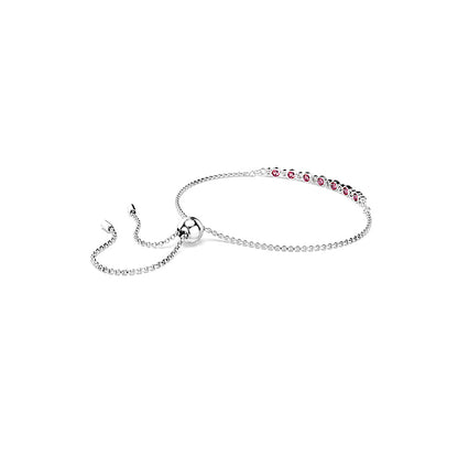 Pulsera Matrix, Talla redonda, Rosa, Baño de rodio