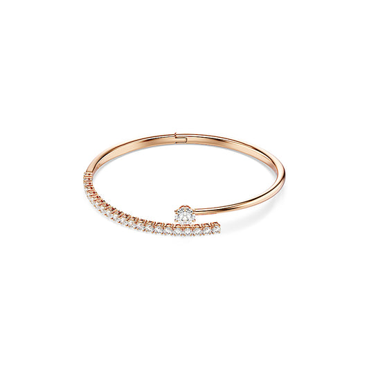 Brazalete Matrix, Talla redonda, Blanco, Acabado en oro rosa de 18 quilates