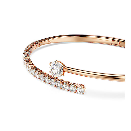 Brazalete Matrix, Talla redonda, Blanco, Acabado en oro rosa de 18 quilates