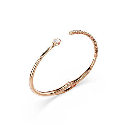 Brazalete Matrix, Talla redonda, Blanco, Acabado en oro rosa de 18 quilates