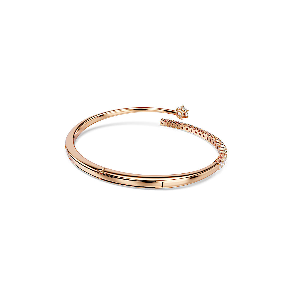 Brazalete Matrix, Talla redonda, Blanco, Acabado en oro rosa de 18 quilates