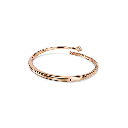 Brazalete Matrix, Talla redonda, Blanco, Acabado en oro rosa de 18 quilates