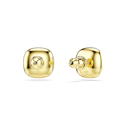 Pendientes de botón Una Angelic, Talla cojin, Blancos, Acabado en oro de 18 quilates