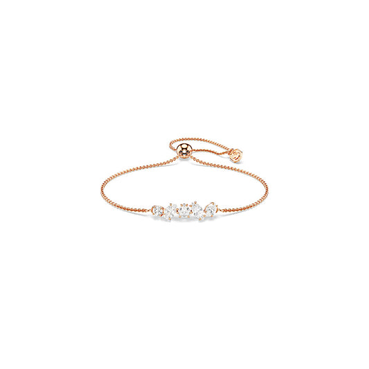 Pulsera Mesmera, Tallas mixtas, Blanca, Acabado en oro rosa de 18 quilates