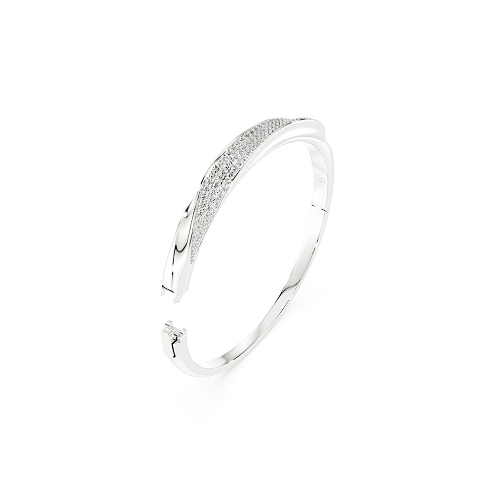 Brazalete Classica, Talla redonda, Blanco, Plata de ley