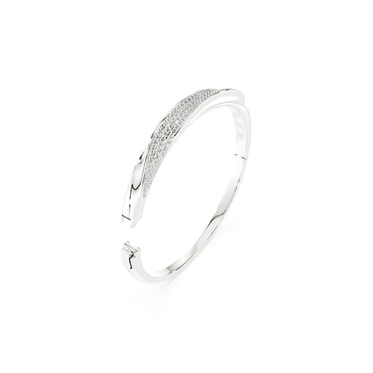 Brazalete Classica, Talla redonda, Blanco, Plata de ley