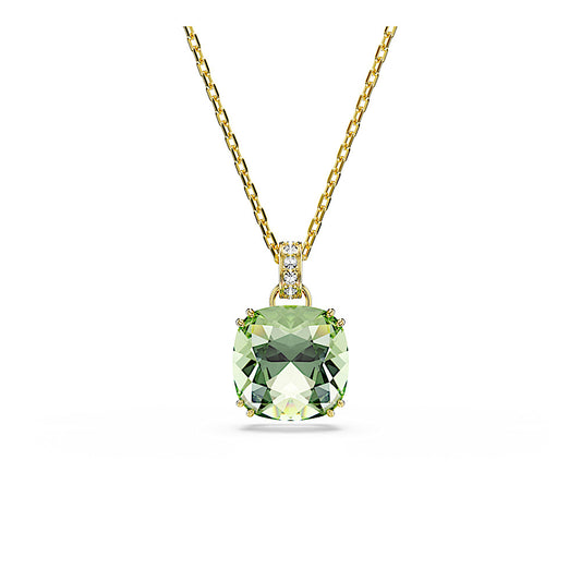 Colgante Millenia, Talla cojin, Verde, Acabado en oro de 18 quilates