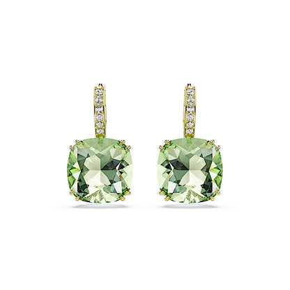 Pendientes Millenia, Talla cojin, Verdes, Acabado en oro de 18 quilates