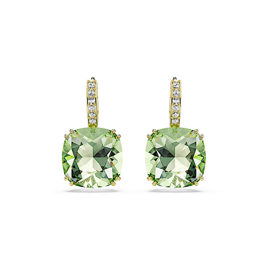 Pendientes Millenia, Talla cojin, Verdes, Acabado en oro de 18 quilates