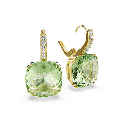 Pendientes Millenia, Talla cojin, Verdes, Acabado en oro de 18 quilates