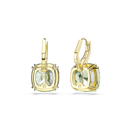 Pendientes Millenia, Talla cojin, Verdes, Acabado en oro de 18 quilates