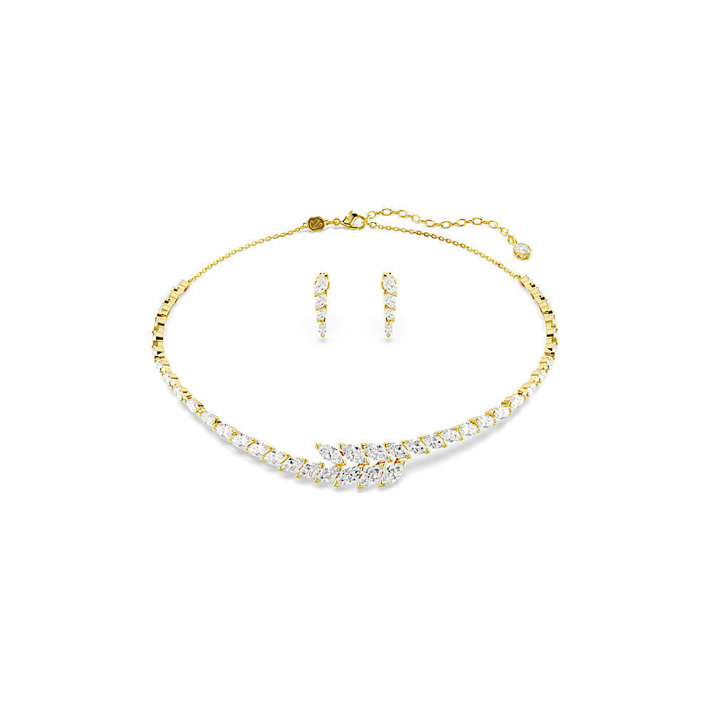Conjunto Mesmera, Conjunto (2), Talla Marquise, Blanco, Acabado en oro de 18 quilates