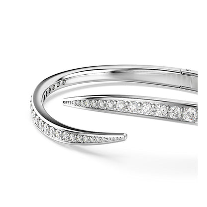 Brazalete Vienna, Talla redonda, Cisne, Blanco, Baño de rodio