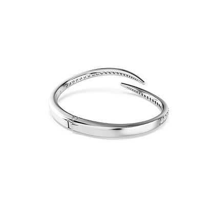 Brazalete Vienna, Talla redonda, Cisne, Blanco, Baño de rodio
