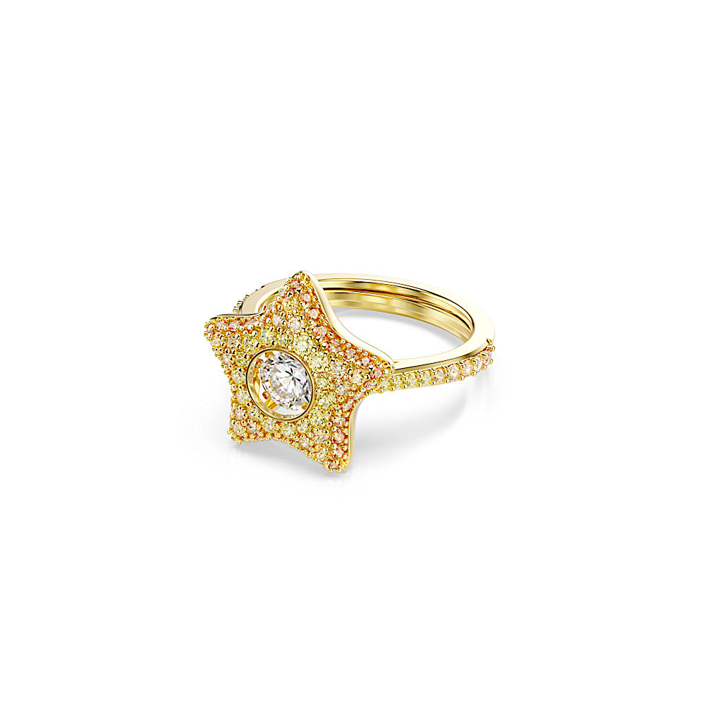 Anillo Sublima, Talla redonda, Estrella, Multicolor, Acabado en oro de 18 quilates