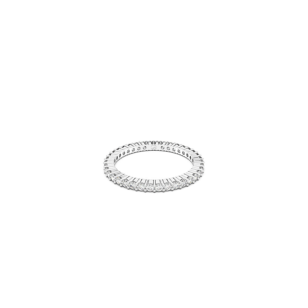 Anillo Matrix Vittore, Talla redonda, Blanco, Acabado en tono plateado
