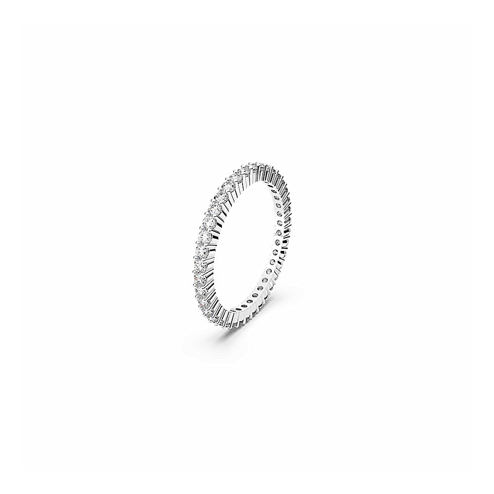 Anillo Matrix Vittore, Talla redonda, Blanco, Acabado en tono plateado