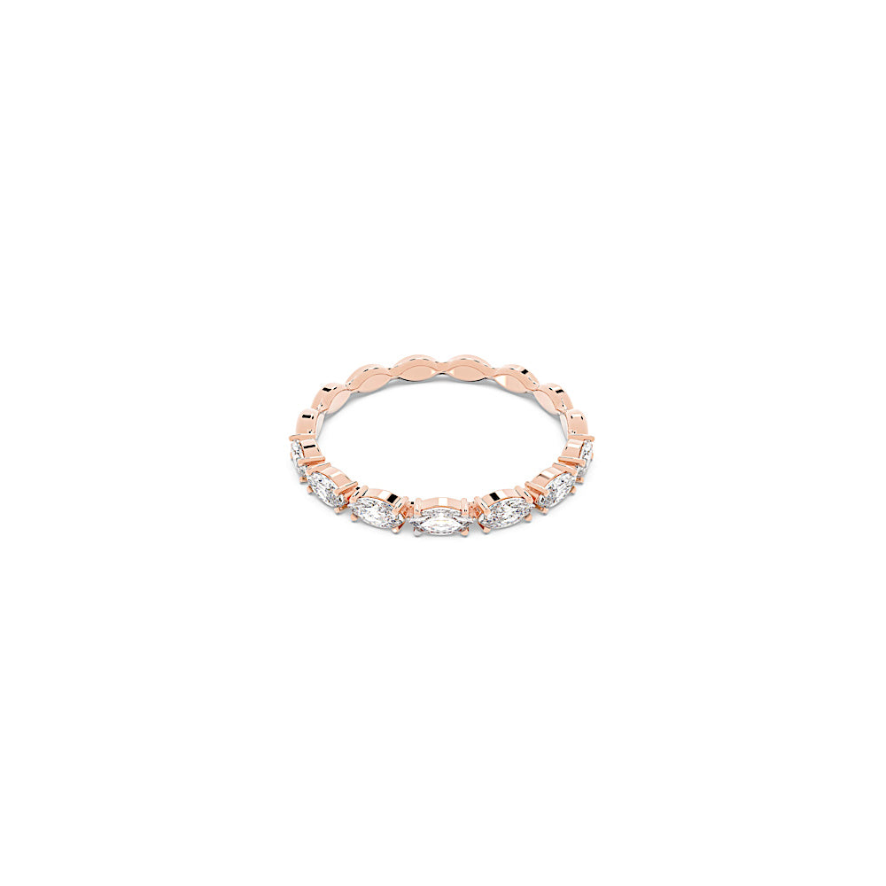 Anillo Matrix Vittore, Talla marquisa, Blanco, Acabado en oro rosa de 18 quilates