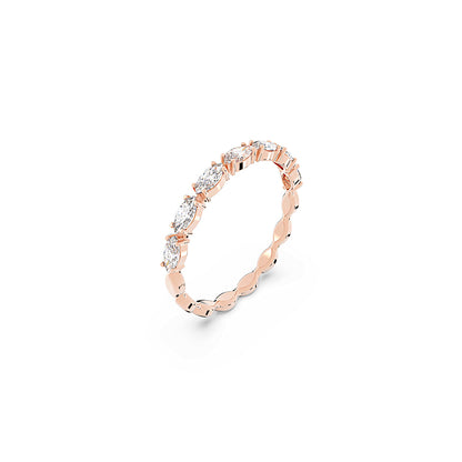 Anillo Matrix Vittore, Talla marquisa, Blanco, Acabado en oro rosa de 18 quilates