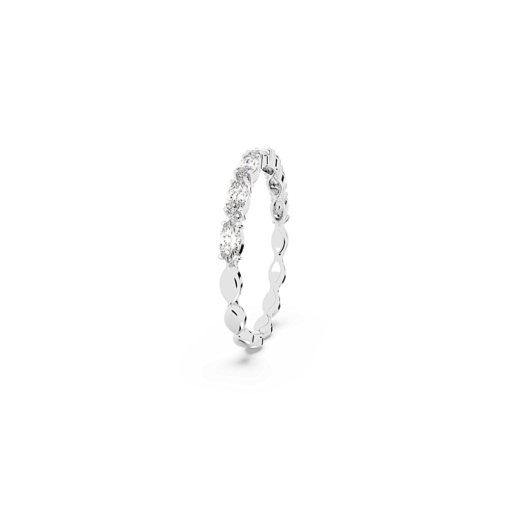 Anillo Matrix Vittore, Talla marquisa, Blanco, Baño de rodio
