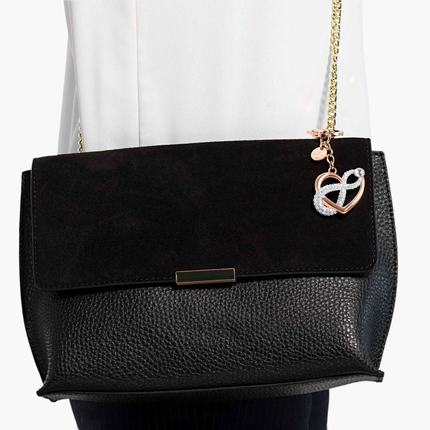 Accesorio para bolso Infinite, blanco, baño tono oro rosa