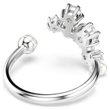 Anillo abierto Constella Crystal Pearl, Tallas redondas, Blanco, Baño de rodio