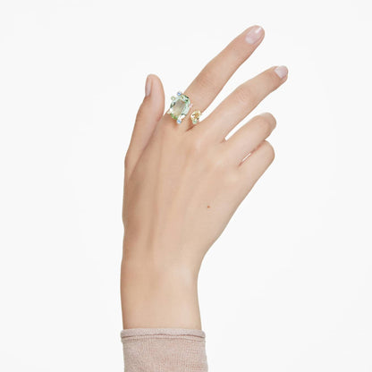 Anillo abierto Gema Tallas mixtas, Multicolor, Baño tono oro