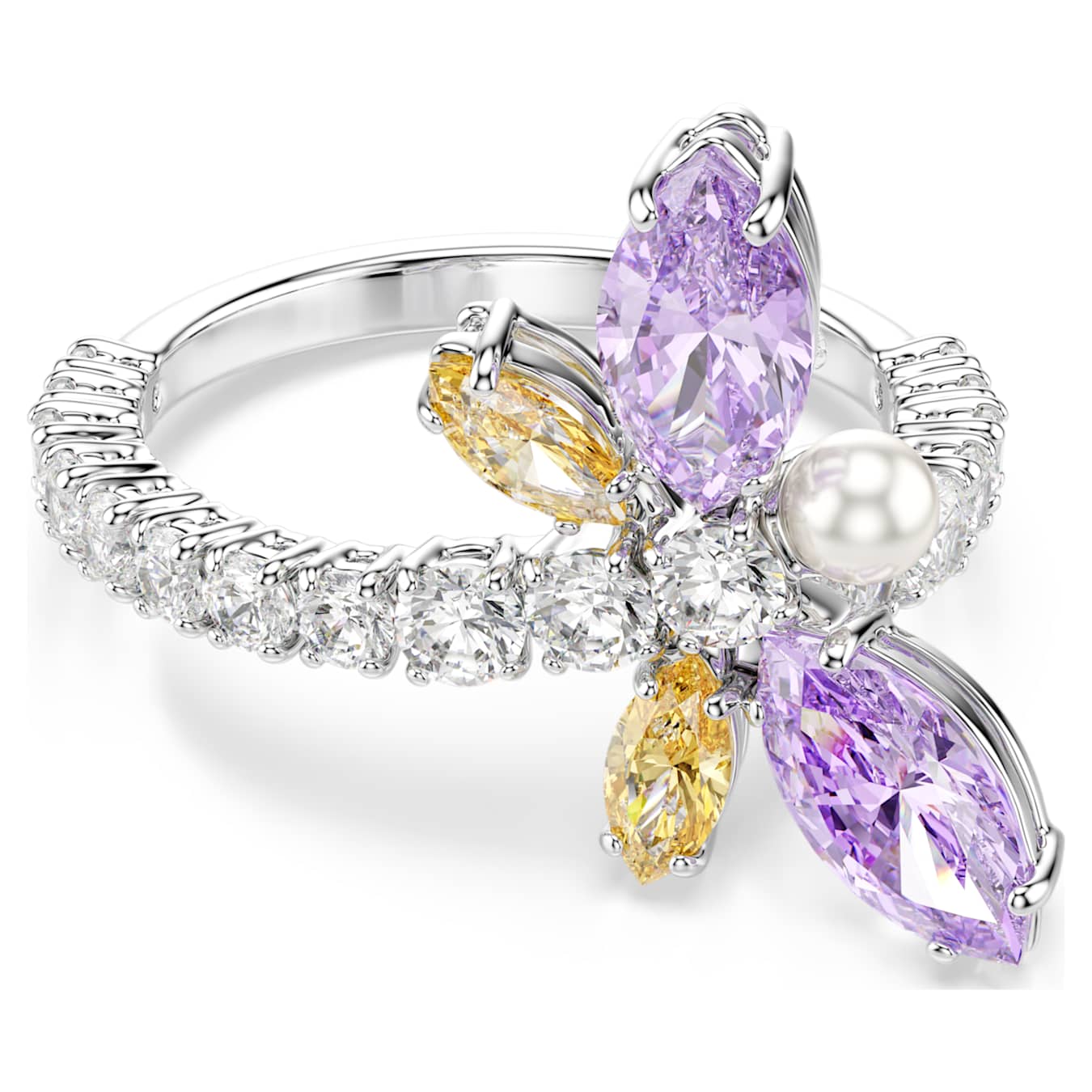 Anillo con motivo Ariana Grande x Swarovski Tallas mixtas, Libélula, Multicolor, Baño de rodio