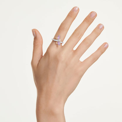 Anillo con motivo Ariana Grande x Swarovski Tallas mixtas, Libélula, Multicolor, Baño de rodio