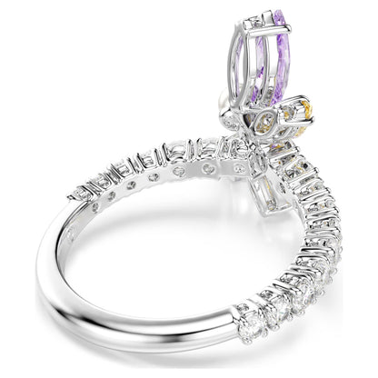 Anillo con motivo Ariana Grande x Swarovski Tallas mixtas, Libélula, Multicolor, Baño de rodio