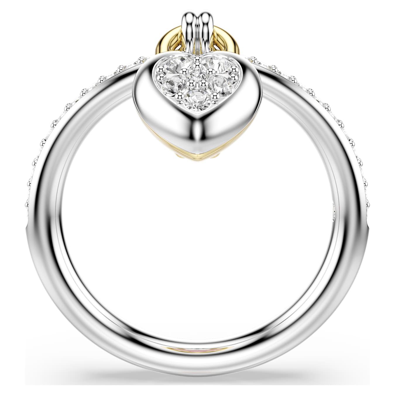 Anillo con motivo Idyllia Tallas mixtas, Corazón, Rosa, Combinación de acabados metálicos