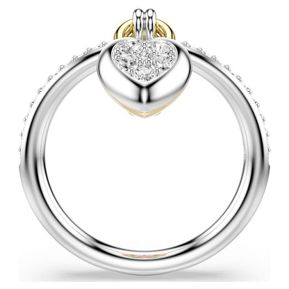 Anillo con motivo Idyllia Tallas mixtas, Corazón, Rosa, Combinación de acabados metálicos