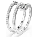 Anillo con motivo Idyllia Tallas mixtas, Flecha, Blanco, Baño de rodio