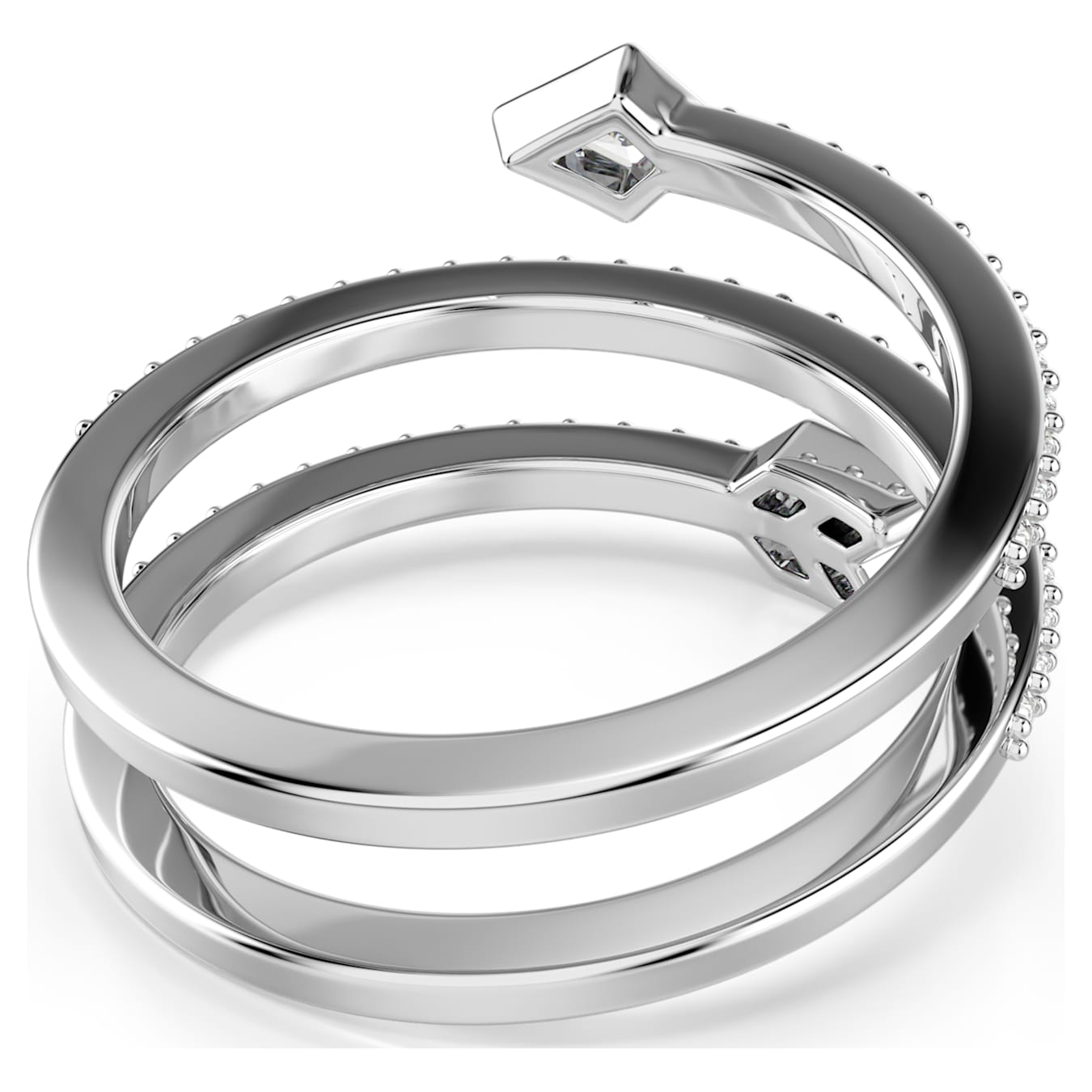 Anillo con motivo Idyllia Tallas mixtas, Flecha, Blanco, Baño de rodio