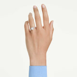 Anillo con motivo Una AngelicTallas mixtas, Corazón, Blanco, Baño de rodio