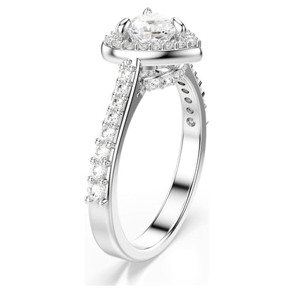 Anillo con motivo Una AngelicTallas mixtas, Corazón, Blanco, Baño de rodio