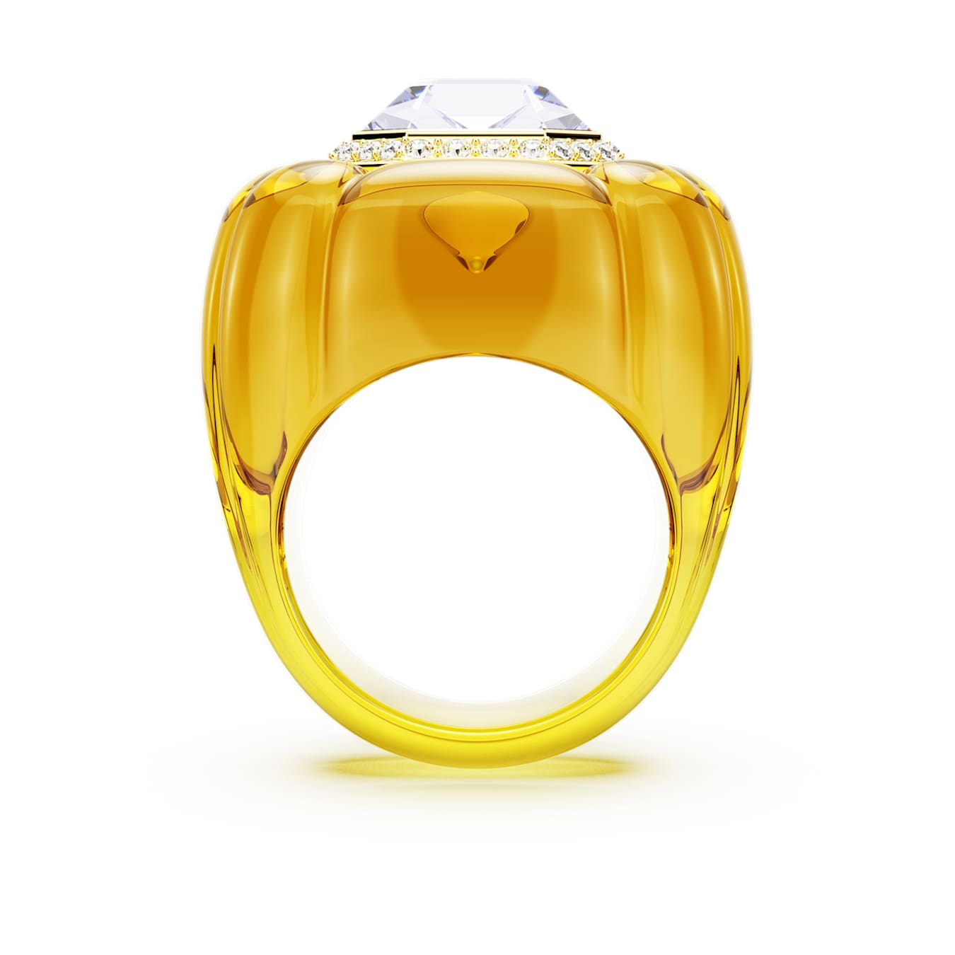 Anillo de cóctel Dulcis Talla Cushion, Pavé, Amarillo