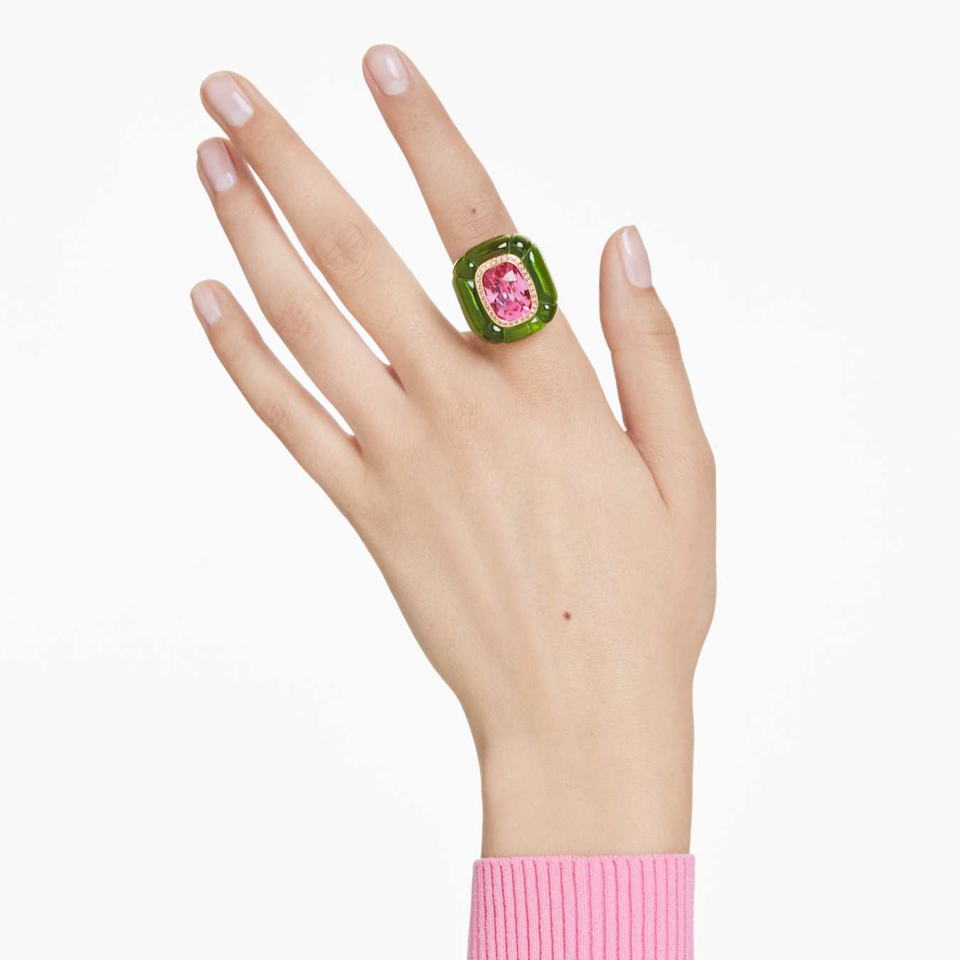 Anillo de cóctel Dulcis Talla Cushion, Pavé, Multicolor