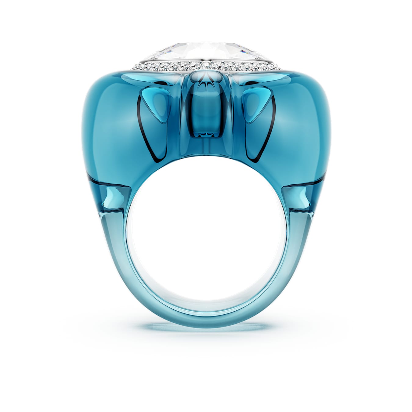 Anillo de cóctel Dulcis Talla de corazón, Pavé, Corazón, Azul