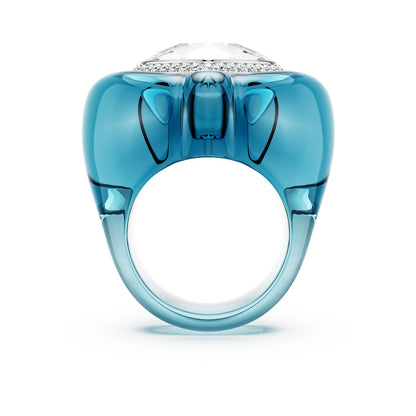 Anillo de cóctel Dulcis Talla de corazón, Pavé, Corazón, Azul