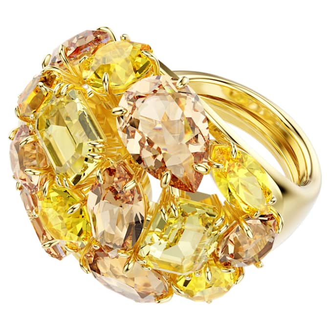 Anillo de cóctel Gema Tallas mixtas, Amarillo, Baño tono oro