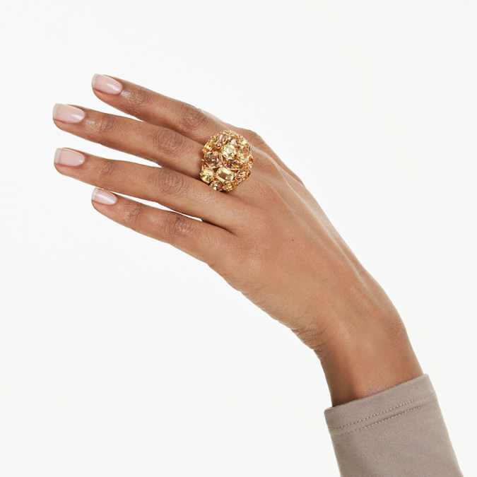 Anillo de cóctel Gema Tallas mixtas, Amarillo, Baño tono oro