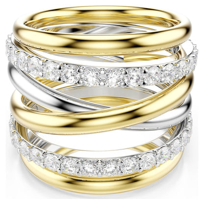 Anillo de cóctel Hyperbola Talla redonda, Blanco, Combinación de acabados metálicos