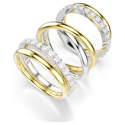 Anillo de cóctel Hyperbola Talla redonda, Blanco, Combinación de acabados metálicos