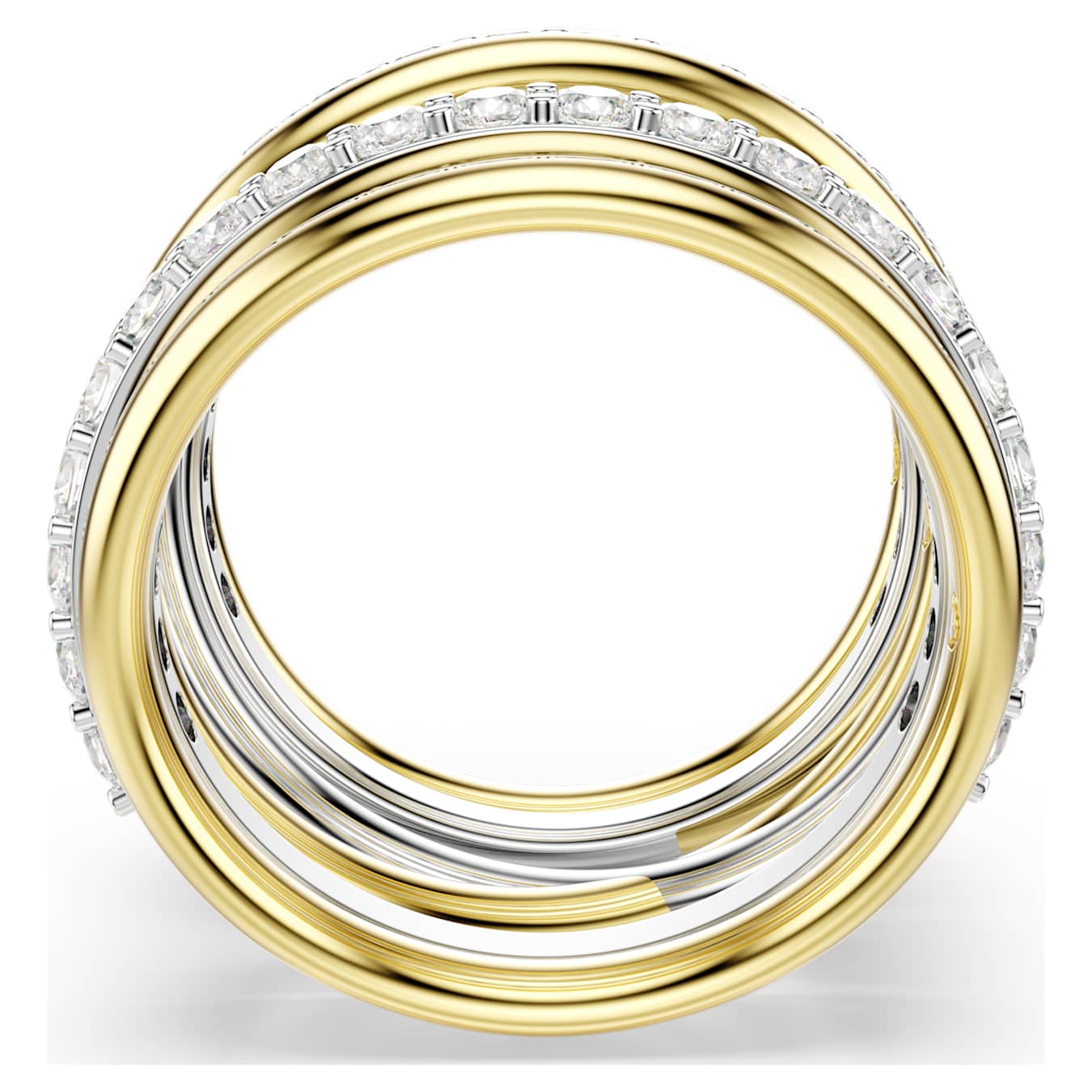 Anillo de cóctel Hyperbola Talla redonda, Blanco, Combinación de acabados metálicos
