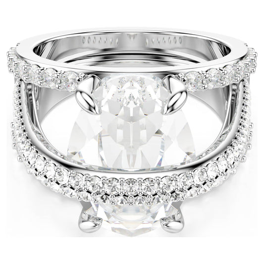 Anillo de cóctel Hyperbola, Tallas mixtas, Blanco, Baño de rodio