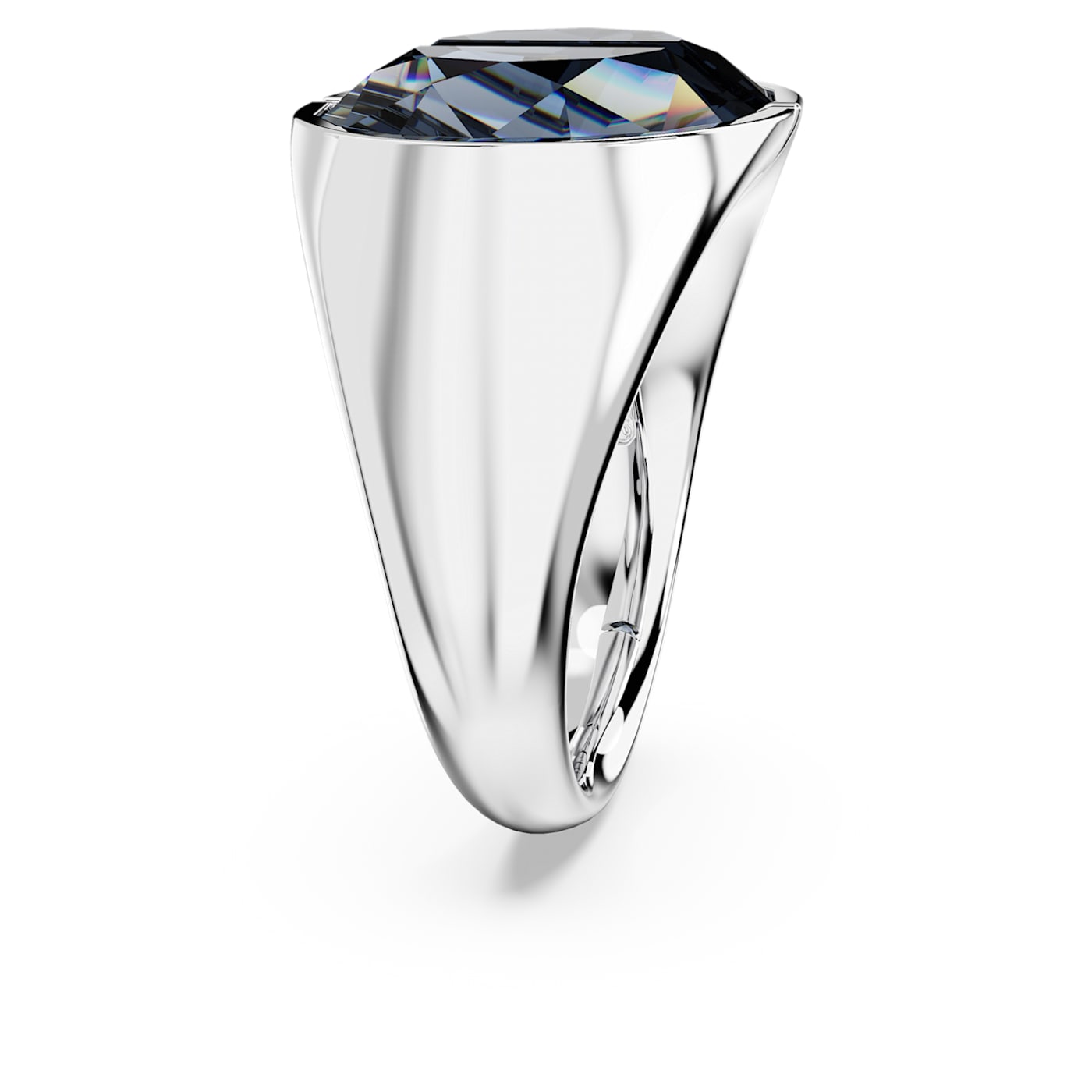 Anillo de cóctel Lucent, Gris, Baño de rodio